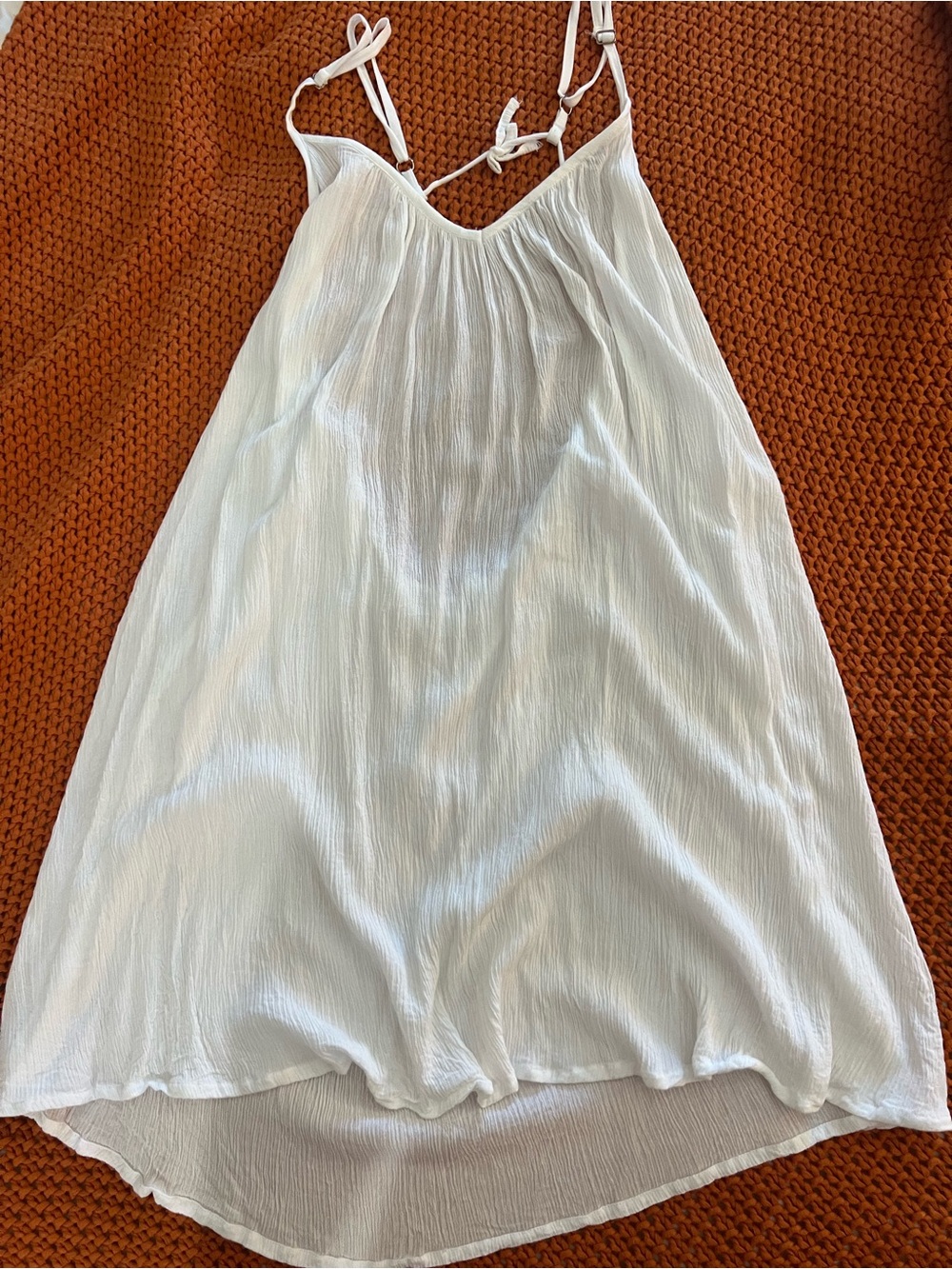 Roxy White Lightweight Tie-beach cover Dress